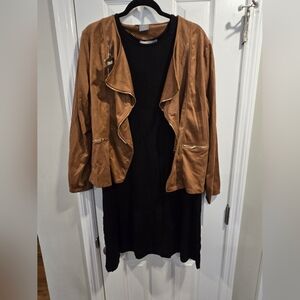 Brown Women's Jacket With Black Dress